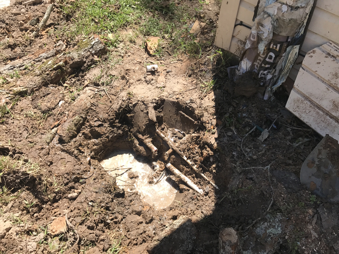 water line damaged after falling tree during hurricane harvey 2017